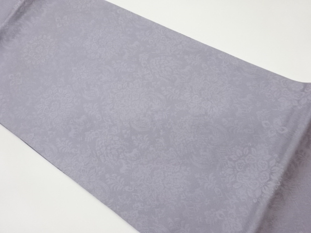 JAPANESE FUKURO OBI / REVERSIBLE / WOVEN FLORAL PLANTS